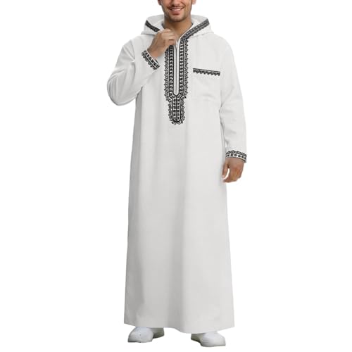 Vestido musulmán para hombre tipo thobe islámico de manga larga