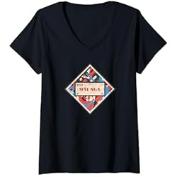 Maletas Malaga Etiqueta para maleta Art Deco de Málaga Camiseta Cuello V