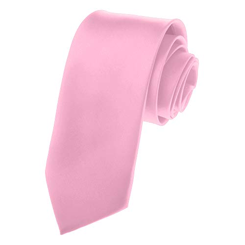 TopTie Solid Neck Ties, Multiful Color Formal Necktie, Cancer Awareness Color-Pink