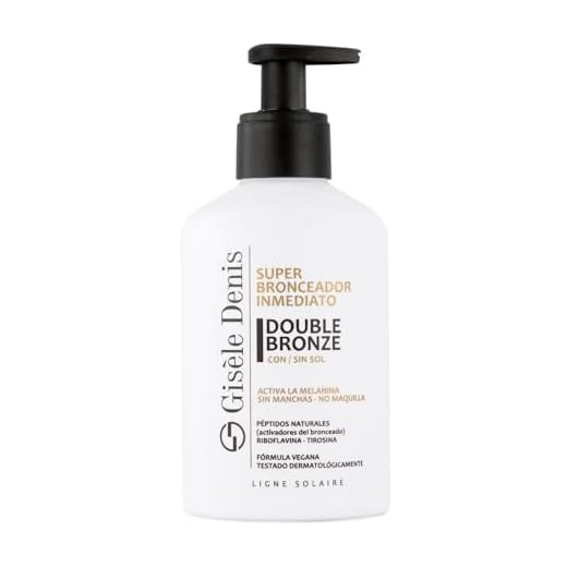 GISÈLE DENIS - Super Bronceador Corporal Inmediato Double Bronze 250 ml, Bronceador en Crema, Acelerador del Bronceado para Cuerpo, Bronceador Solar, Agradable Fragancia Natural, Fórmula Vegana
