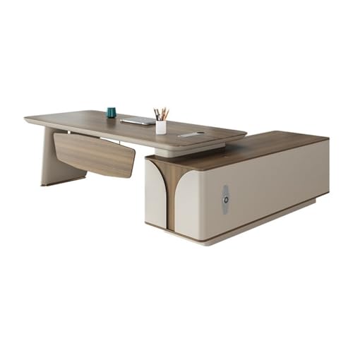 Escritorio de oficina grande para el hogar o espacio de trabajo profesional, diseño moderno y simple con construcción duradera, ideal para ejecutivos, gerentes o estudios