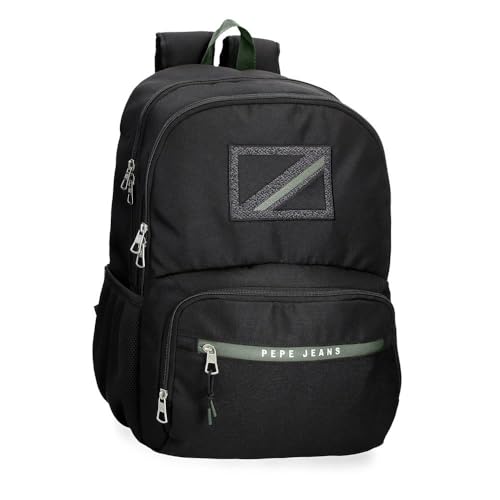 Pepe Jeans Alton Mochila Escolar Adaptable a Carro Negro 33x46x15 cms Poliéster 22,77L by Joumma Bags