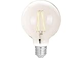 Contenido: 1 unidad WiZ Smart LED Bombilla Filamento G95 E27 (Smart Home, Regulable, 6,5 W – 60 W de potencia, 2200 K – 5500 K, lm810, control por aplicación & Voice Control Alexa, Siri, Google & IFTTT)