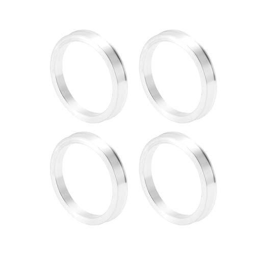 INFINAUTO Anillos Centrales de Buje de Rueda de Coche OD 68.1mm a ID 56.6mm Eje Central de Ruedas de Aleación de Aluminio Tono Plateado Duradero