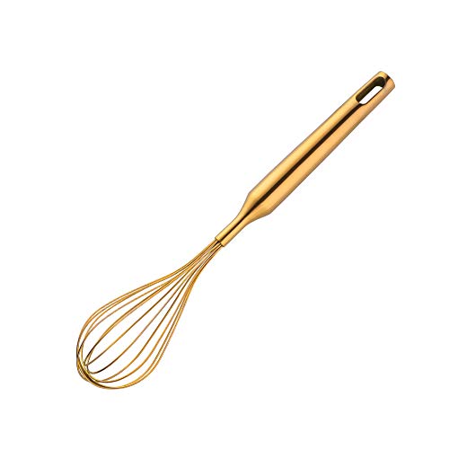 Whisk,11.81 inch Gold 18/8(304) Stainless steel Egg Frother/Blender,Utensils for Blending, Whisking, Beating, Stirring by SICHOWEL - Used condition - US$5.02