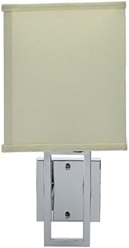 Lite Source LS-16585C/WHT Wall Sconce with White Fabric Shades, Chrome Finish