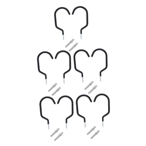 PERSELOSO 10個 頑丈な自転車壁掛けフック 多目的アイアン製バイク収納ハンガー 省スペースで屋内ガレージに サイクリング愛好家向け安定耐久