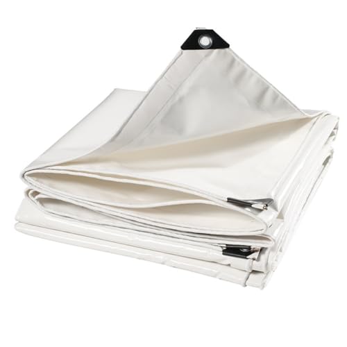 Lona de PVC para jardin impermeable blanca con ojales multiusos de 3 x 3 m 2