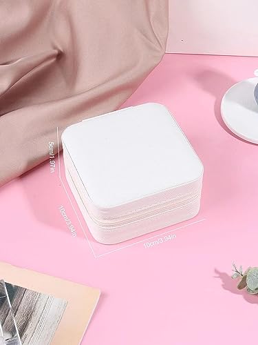 Image of Zephorus Leather Small Jewelry Box For Necklace, Bracelet, Pendant, Earring Travel Portable Jewelry Case (WHITE /)