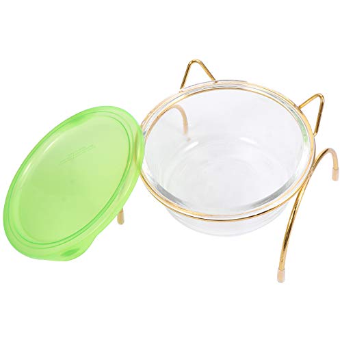 Conjunto de tigela para gato protetor de pescoço transparente com boca oblíqua para gatos (estrutura
