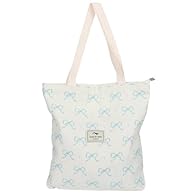 Premium Corduroy Fabric: Made from soft, durable corduroy with a charming blue bow print, offering both style and comfort for everyday use. Spacious & Practical: Dimensions: 36cm (W) x 33cm (H) x 12cm (D). Features 1 main compartment, 2 internal pock...