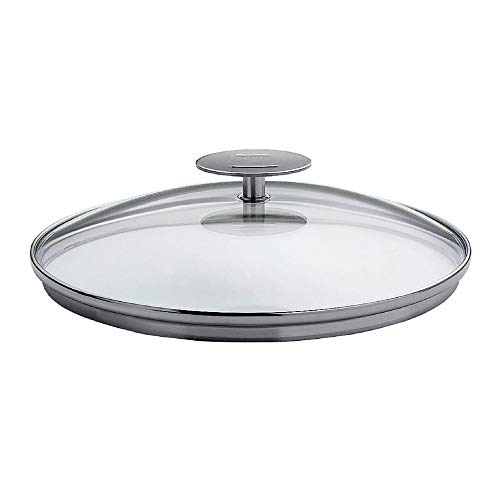 Cristel Couvercle en verre Platinum 8 mm, Acier inoxydable, 28 cm