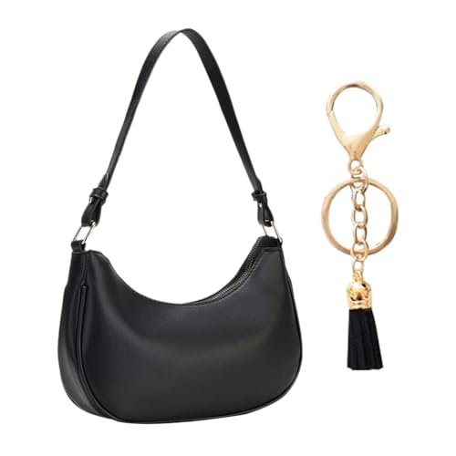 Imagen de Bolso de Hombro Media Luna con Colgante de Borla