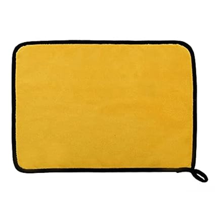 Autyle Heavy Microfiber Cloth for Car Cleaning and Detailing, Double Sided, Extra Thick Plush Microfiber Towel Lint-Free, 800 GSM (Size 40cm x 40cm)/Pack of 1, Color: Yellow
