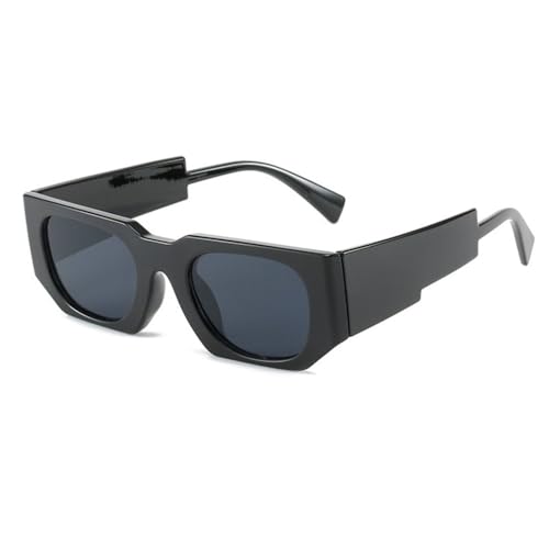 Lunettes de soleil carrées steampunk tendances avec de larges branches
