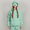 Ewleguzka Travel Hoodie with Eye Mask Built In,Comfrt Airplane Wearable Blanket Hoodie for Adults Men Women 4 Pockets Mint Green #1