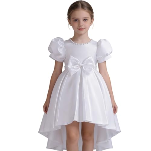 Vestido festivo para niña en satén brillante de verano