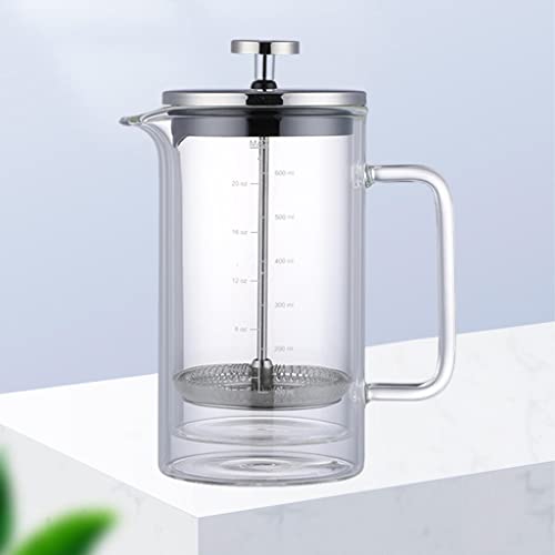 YSWPNA Glazen Karaf Pot Duurzaam Hittebestendig Drinkware met RVS Filter Thee en Opgeschuimd voor Espresso Keuken, 600ml - Afbeelding 7