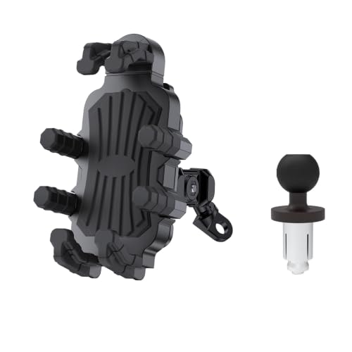 Image of Motorcycle Phone Holder for 13mm- 19mm Fork Stem Hole,Smartphone 4.7''-7.2'' Motorbike Mirror Seat Phone Mount (A-Mirror Mount)