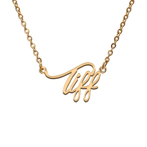 GR859C Tiff Name Tag Necklaces for Her His Friends Familys Relationship Memory Jewelry Gift