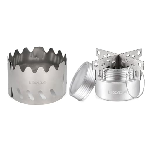 LIXADA Backpacking Stove Set Portable with Windshield+Lid+Stand Alcohol Stove Aluminum Alloy Ultralight Stable for Camping Hiking Traveling