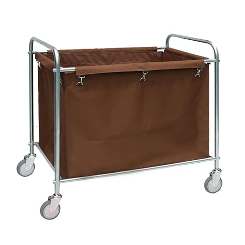 Chariot à linge commercial en acier inoxydable jaune de 150 kg