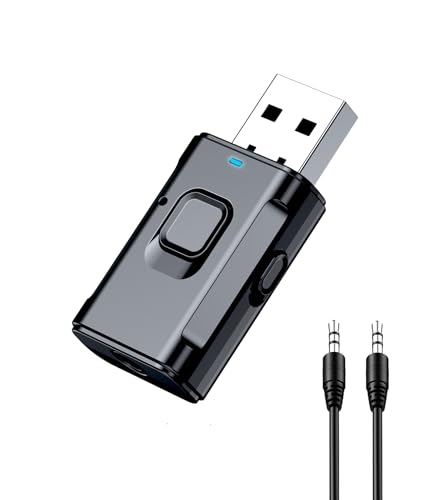 USB Bluetooth Adapter for Car, Bluetooth Transmitter Receiver for TV, Stereo, Headphone, PC, TSNAM 3.5mm AUX Wireless Audio Adapter, Plug & Play