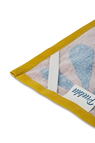 Excelsa Puebla Kitchen Towel 100% Cotton, Cm. 70 x 50, With Hole, Puebla Front Decoration, White Back and Yellow Border - Image 2
