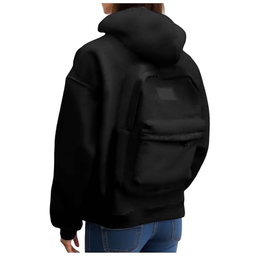Creative Hoodie with Backpack, Zipper Comfort Travel Hoodie Sweaters for Men -Cardigan Lightweight with Pockets - Main Image