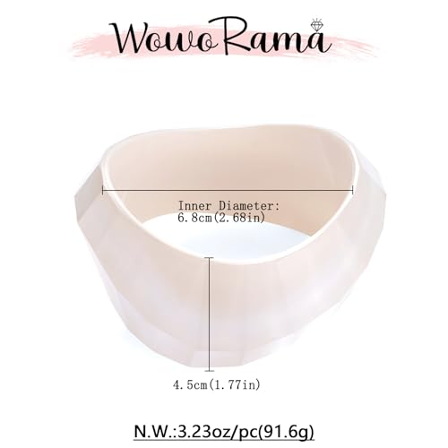 WOWORAMA Colorful Resin Acrylic Bangle Bracelets for Women Geometric Chunky Mottled Acetate Resin Bangles Wide Acrylic Plastic Bracelets Statement Jewelry