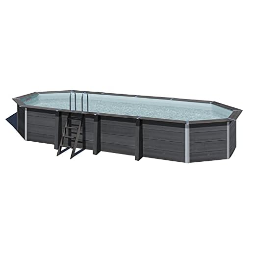 Gre Piscina Ovalada Desmontable De Composite, Piscina Elevada Para Jardines Y Patios.804 X 386 X 124 Cm – Piscina Kpcov80