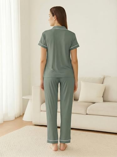 Image of BORN Pajamas for Women Set Button Down, 2 Piece Pajama Sets, Soft Womens Pajama Sets