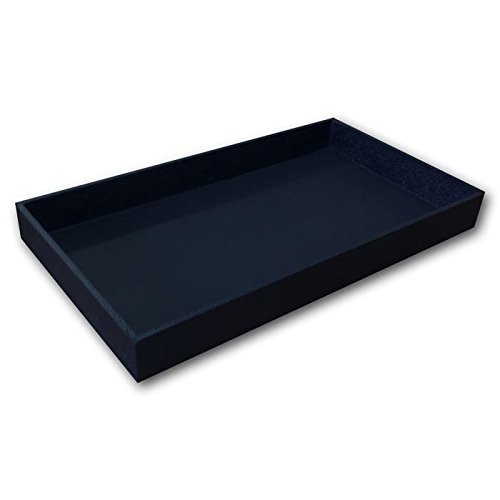 Black Leather Wrapped Full Size Jewelry Display Tray ~ 14 3/4" x 8 1/4" x 2"