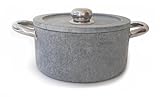 Cookstone 3 qts. Dutch oven | Soapstone slow cooker with stainless steel handles and knob | Unique, durable and healthy | Non-toxic and Non-stick