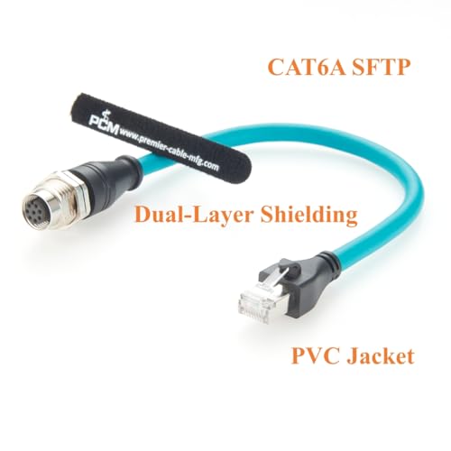 Cable Industrial Ethernet M12 A Code a RJ45 0.3m Cat6a miniatura 6