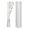 VHC Brands Stitched Burlap Curtain Panel White 84×40 Set of 3