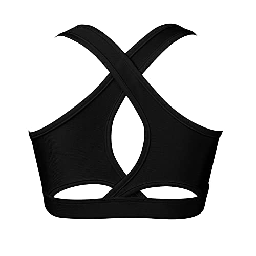 Kids Girls Basic Sports Bra Sleeveless Crisscross Keyhole Back Crop Top for Dance/Yoga/Running2