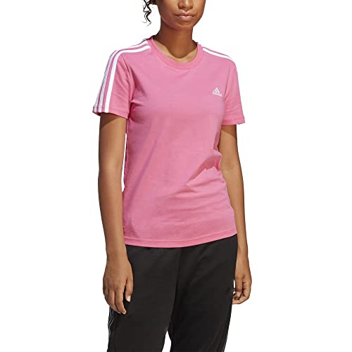 Camiseta Adidas 3 Listras Feminino Rosa