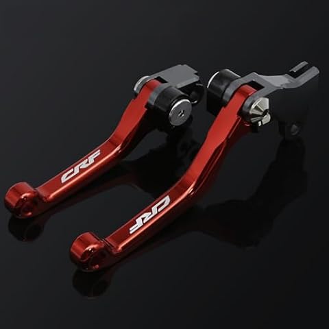NICEDOLL Dirt Bike Clutch Brake Pivot Levers for CRF125F CRF 125 F 125F 2020 2021 2022 2023 2024 Foldable CNC Red Cover