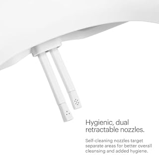 Brondell Bidet Toilet Seat Non-Electric Swash Seat, Fits Round Toilets, White – Dual Nozzle System, Ambient Water Temperature – Bidet with Easy Installation