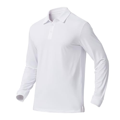 Polo de golf à manches longues homme Naviskin blanc XXL