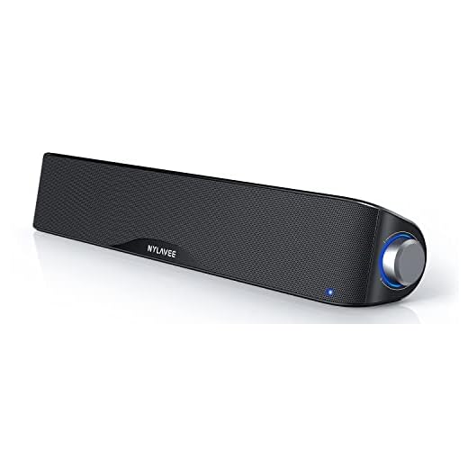 Computer Speakers, HiFi Sound Quality Computer Sound Bar, USB Powered PC Speakers, Bluetooth 5.0 and 3.5mm Aux-in Computer Speakers for Desktop, Laptops, PCs, Phones, Tablets, Xbox, Gaming Speakers