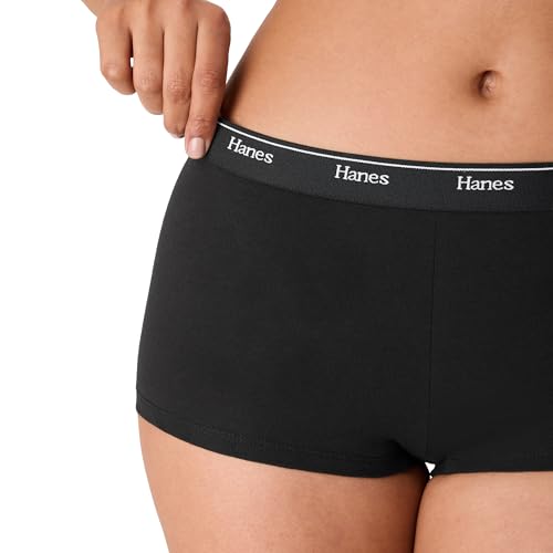 Image of Hanes Women's Originals Boyshort Underwear, Breathable Stretch Cotton Boyshort Panties