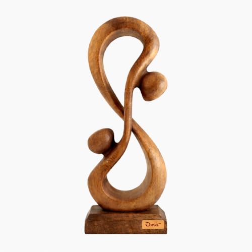 Estatua de Amor Símbolo Infinito de Madera Maciza