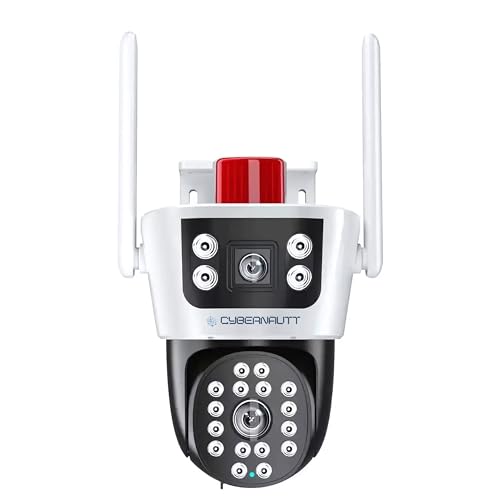 Image of XUGA - Cybernautt Series K4Y 4MP Dual Lens PTZ 4G Sim Wireless Outdoor CCTV Camera with Dual View | 360 | Night Vision | Motion Detection| Siren Alarm| Outdoor | Gym | Farm | Use Air-tel 4G Sim