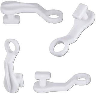 50pcs Curtain Hooks Curtain Track Glider Hooks Plastic White Curtain Hooks Curtain Track Pulley for Ceiling Curtain Drape Track