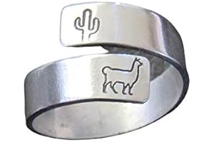 Llama Ring Engravable Wrap Band - Personalized Llama Ring