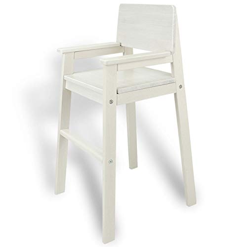 Trona de madera maciza para niños. Silla alta de madera de haya para la mesa de comedor, para niños. Natural, blanco, muchos colores.