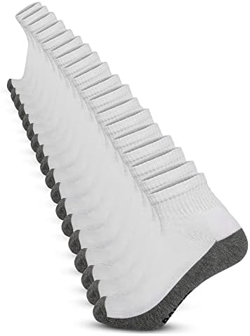 Bolter 18 Pack Men's Ankle Socks (8-12, White)