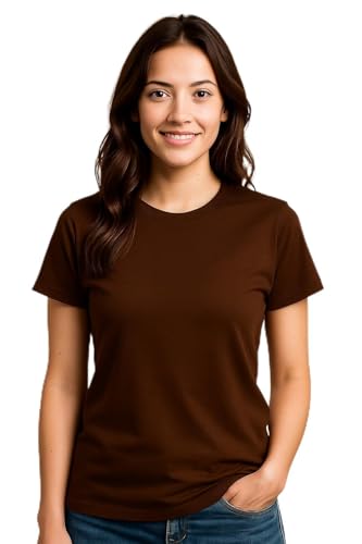 Image of Women's Solid Round Neck Half Sleeves Polyester T-Shirts, Moisture Wicking t-Shirt (Pack of 1)